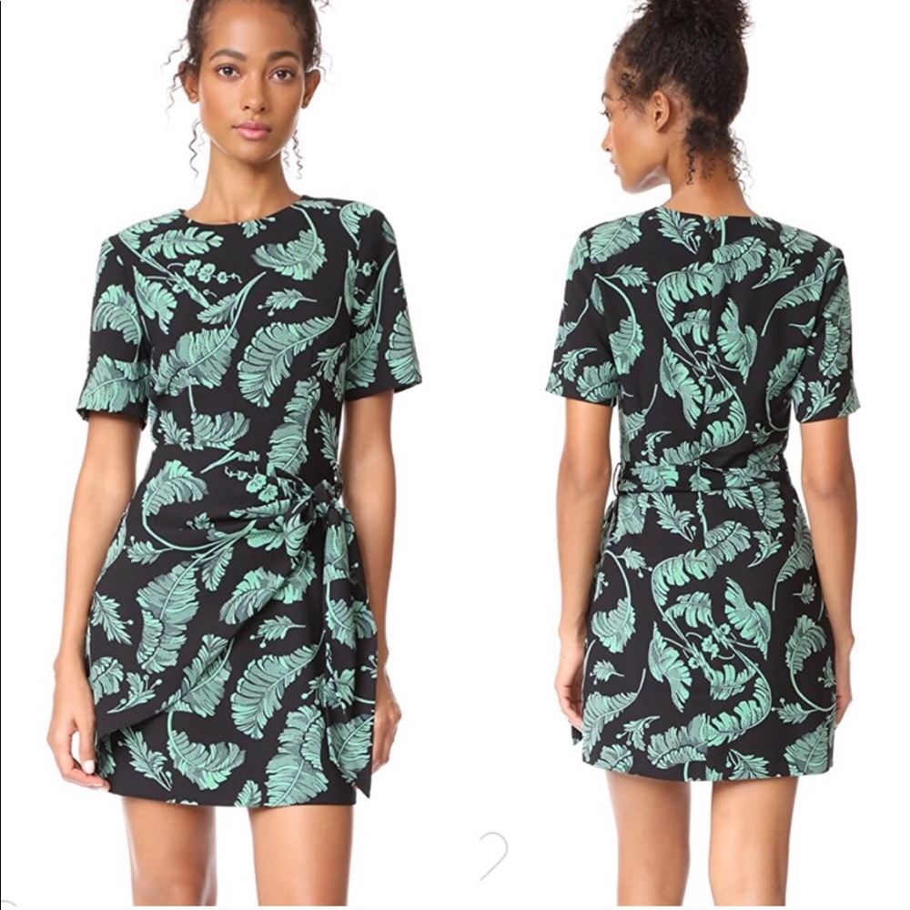 Cinq a Sept Palm Print Wrap Dress